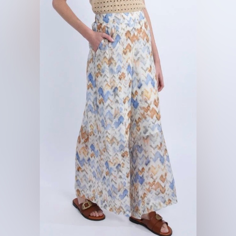 Gabrielle Wide-Leg Pants Off White Venice Beach High Rise XS NEW with Tags